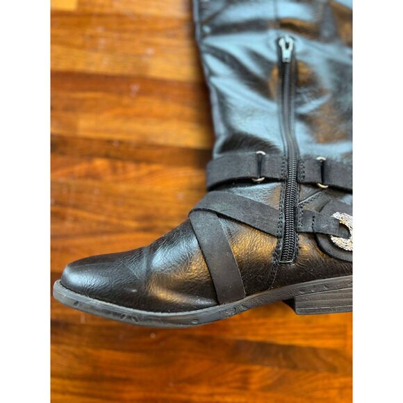 Rampage Isadora Black Riding Decorative Black calf Boots. Size 6M - Picture 6 of 10